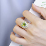 Sparkling New Peridot Heart Adjustable RingRing