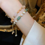 Pretty Freshwater Pearl and Jade Stone BraceletBracelet