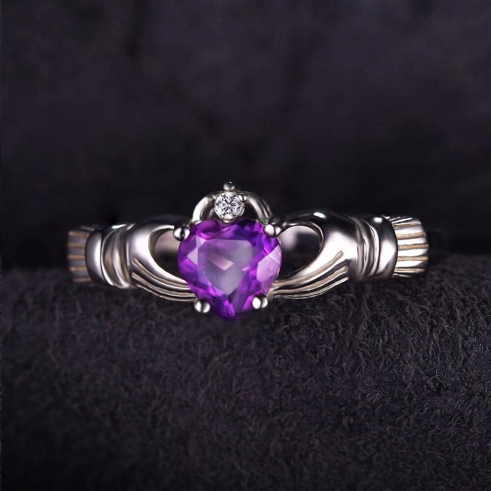 Natural Amethyst Heart RingRing