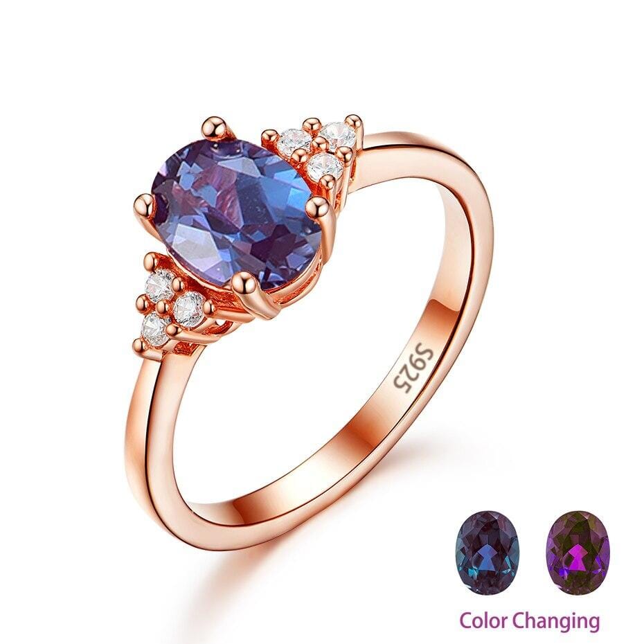 Lovely Alexandrite White Topaz Oval RingRing9