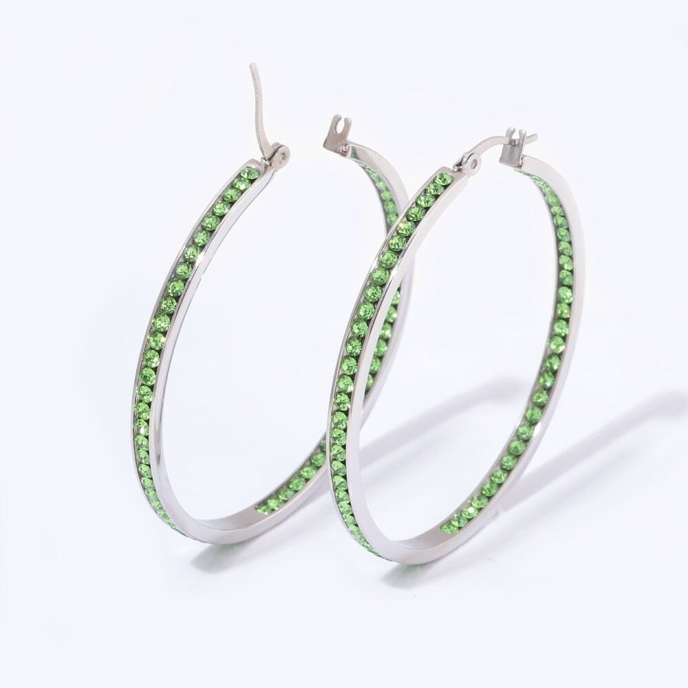 Crystal Stone Hoop EarringsEarrings