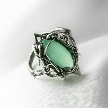 Fashion Elegant Unique Natural Emerald Ring - 925 Sterling SilverRing5