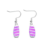 Blue White Fire Opal Bridge Drop EarringsEarringsPurple