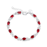 Ruby Link Bracelet - 925 Sterling SilverBracelet