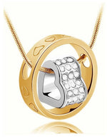 Rhinestone Love Heart Pendant NecklaceNecklaceSilver Heart
