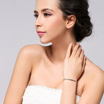 Lovely Round Amethyst Link Bracelet - 925 Sterling SilverBracelet