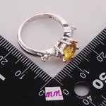 Yellow Crystal Zircon 925 Sterling Silver RingRing
