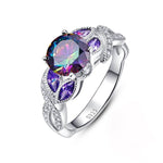 Fashion Unique Design 8*8mm Round Shaped Topaz Ring - 925 Sterling SilverRing6