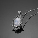 Lovely Natural Moonstone Necklace Pendants - 925 Sterling SilverNecklace