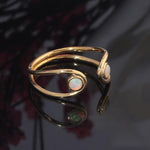 Minimalist White Fire Opal Adjustable RingRing