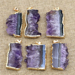 Natural Stone Amethysts Raw Slab Geode PendantPendant
