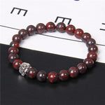 Flower Charm Bloodstone Beaded BraceletBracelet