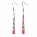Orange Fire Opal Long Dangle Drop EarringsEarrings