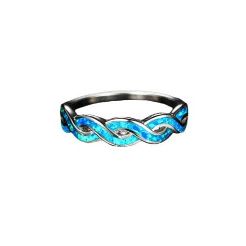 Blue Fire Opal Infinity RingRing9