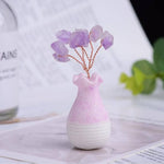 Natural Amethyst Lucky Tree OrnamentHome DecorPlum