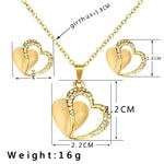 Natural Yellow Opal Love Heart Necklace Earring Jewelry SetJewelry Set