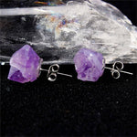 Irregular Raw Amethyst Stud EarringsEarrings