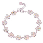 Floral White & Blue Fire Opal BraceletBracelet