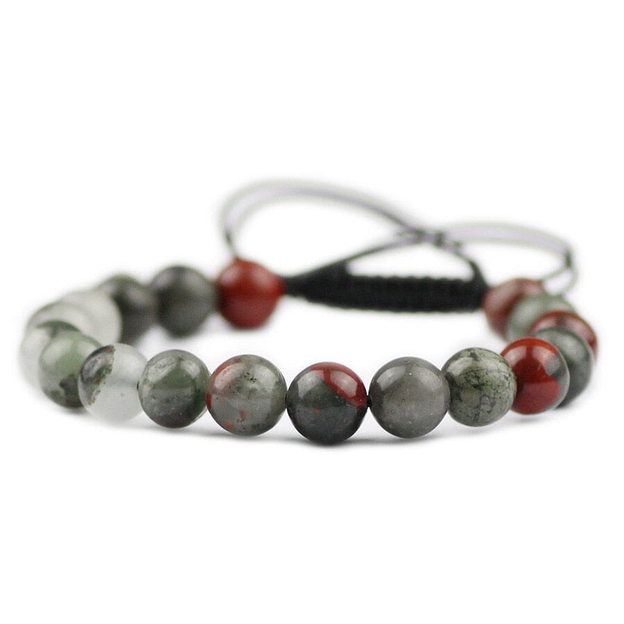 Braided/Elastic Rope Natural Bloodstone Charm BraceletBracelet