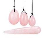 Drilled Rose Quartz Yoni Egg Wand SetYoni Eggs