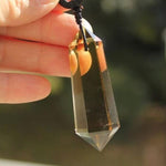 Citrine Quartz Crystal 6 sided Point PendantNecklace