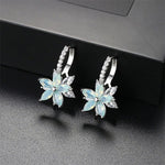 High-Quality Bohemian Citrine Blue Topaz Gemstone Clip Earrings - 925 Sterling SilverEarringsA