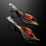 Needle Pear Cut Citrine Dangle Drop Earrings - 925 Sterling SilverEarrings