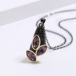 Leaf Purple Amethyst NecklaceNecklace