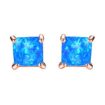 Cubic Fire Opal Crystal Stud EarringsEarringsBlue Opal4mm