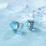 Light Blue Aurora Mermaid Crystal Tears Earrings - 925 Sterling SilverEarrings
