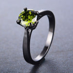 Simple Black Gold Design Peridot RingRing