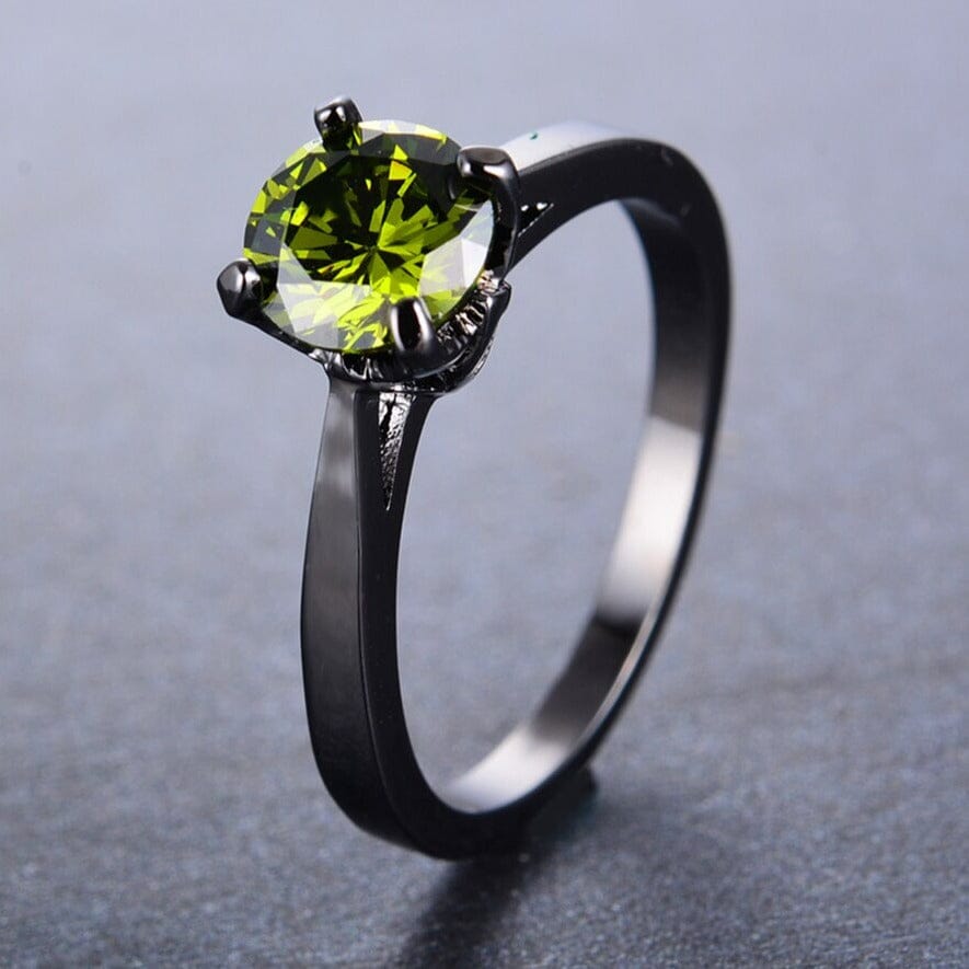 Simple Black Gold Design Peridot RingRing