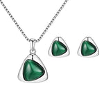 Women Faux Triangular Jewelry SetJewelry SetGreen