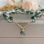 Green Ghost Chorite Crystals Beaded Strand BraceletBracelet