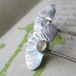 Sweet Fresh And Romantic Inlaid Moonstone Lotus Leaf EarringsEarrings