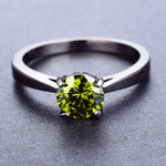 Simple Black Gold Design Peridot RingRing6