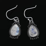 Natural Moonstone Water Drop Dangle Earrings - 925 Sterling SilverEarrings