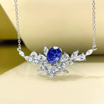 Leaf Sapphire Necklace - 925 Sterling SilverNecklace