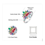 4.6ct Nano Simulated Watermelon Tourmaline - 925 Sterling SilverRing
