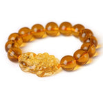 Feng Shui Citrine Yellow Crystal Pi Yao Pi Xiu Xie Bracelet For WealthBracelet