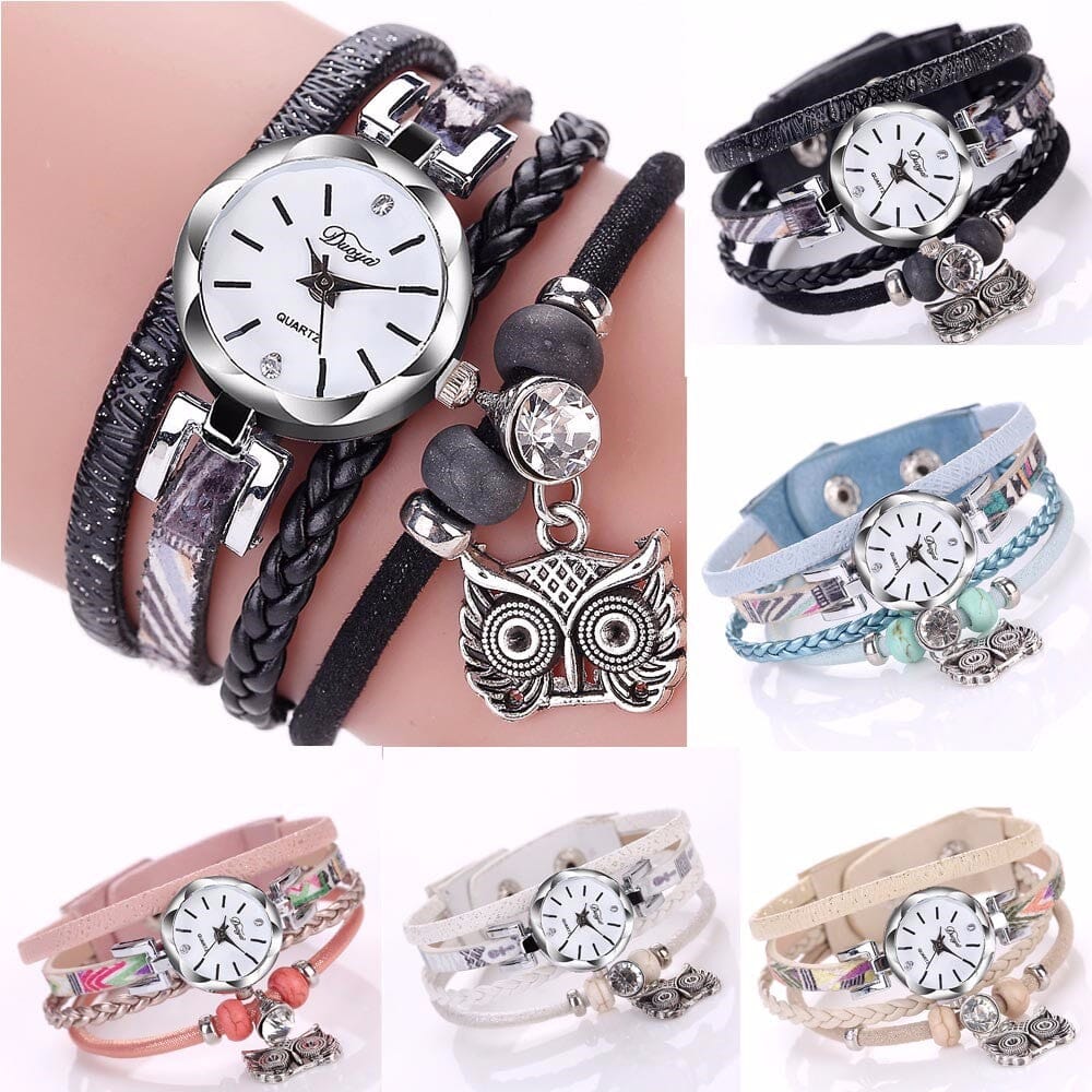 Leather Bracelet Quartz WristwatchBracelet