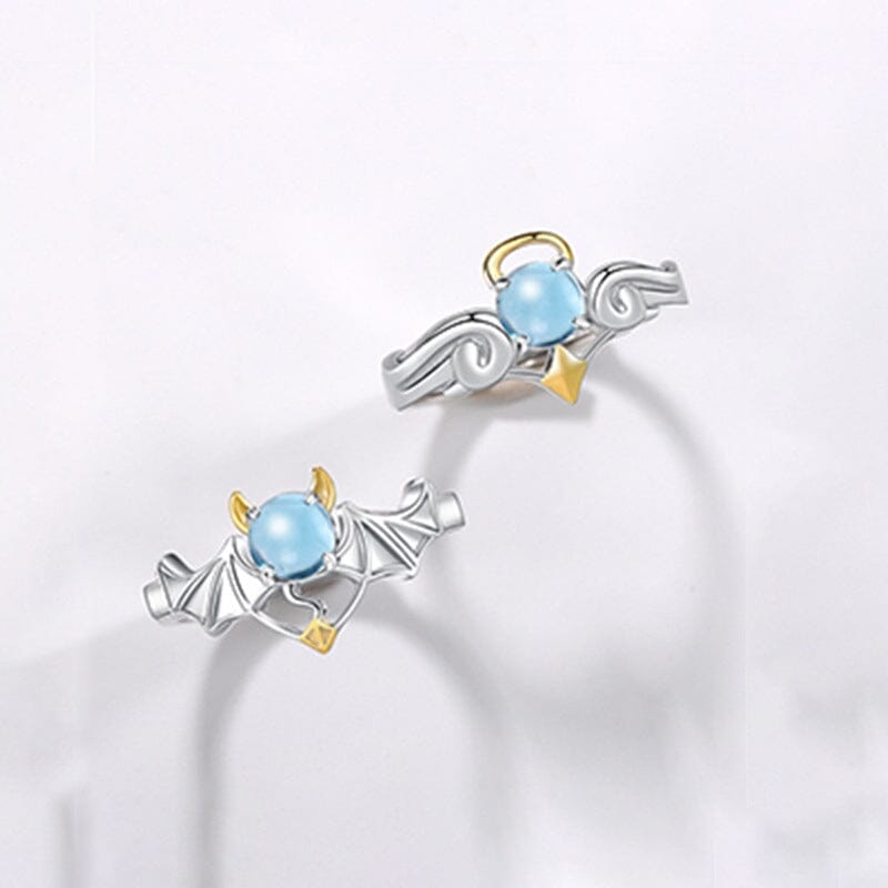 Angel and Bat Moonstone Adjustable RingRing