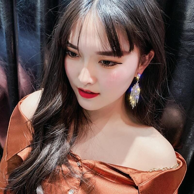 Cascading Glamour Dangling Tassel Drop EarringsEarrings