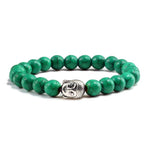 Men Buddha Natural Stone Bead BraceletsBraceletDark Green