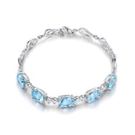 Sterling Silver Blue Topaz Charm BraceletBracelet