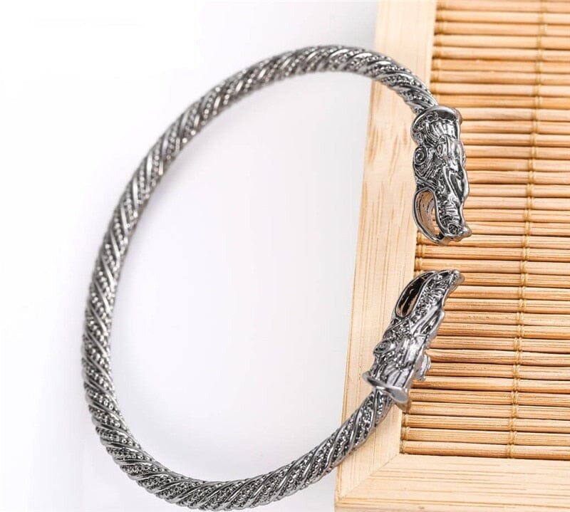 Fashion Dragon Head Cuff Bracelet - 925 Sterling SilverBracelet