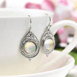 Vintage Bohemian Moonstone Silver EarringsEarrings