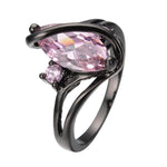 Black Gold Filled Pink Sapphire Oval RingRing