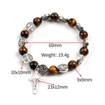 WWJD Tiger Eye Beaded Rosary BraceletsBracelet