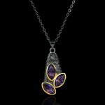 Leaf Purple Amethyst NecklaceNecklace